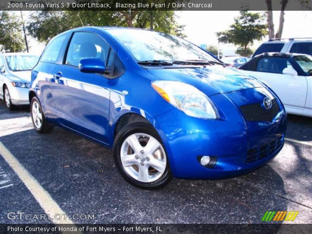 2008 Toyota Yaris S 3 Door Liftback in Blazing Blue Pearl