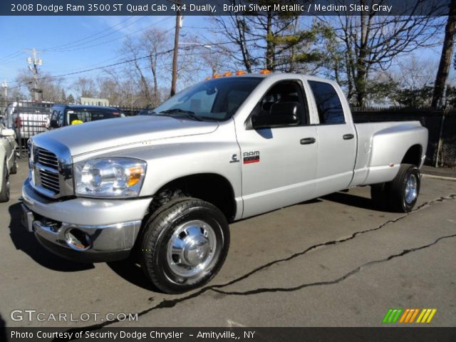 2008 Dodge Ram 3500 ST Quad Cab 4x4 Dually in Bright Silver Metallic