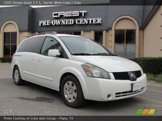 Nordic White Pearl 2005 Nissan Quest 3 5 S Gray Interior