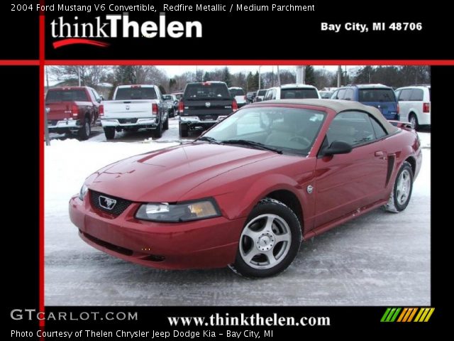 2004 Ford Mustang V6 Convertible in Redfire Metallic