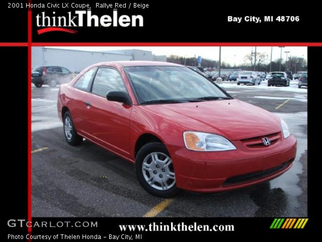 2001 Honda Civic LX Coupe in Rallye Red