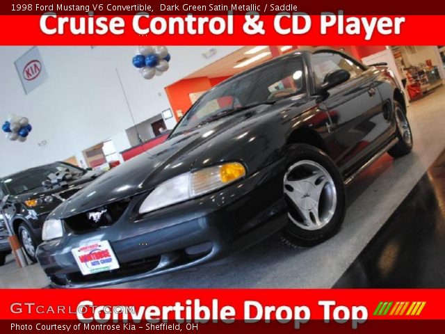 1998 Ford Mustang V6 Convertible in Dark Green Satin Metallic