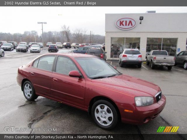 2002 Hyundai Elantra GLS Sedan in Chianti Red