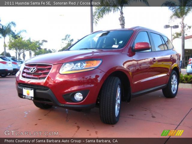 2011 Hyundai Santa Fe SE in Sonoran Red