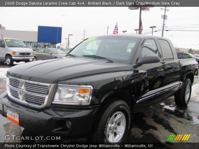 2008 Dodge Dakota Laramie Crew Cab 4x4 in Brilliant Black