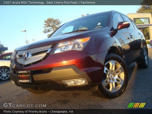 2007 Acura MDX Technology in Dark Cherry Red Pearl