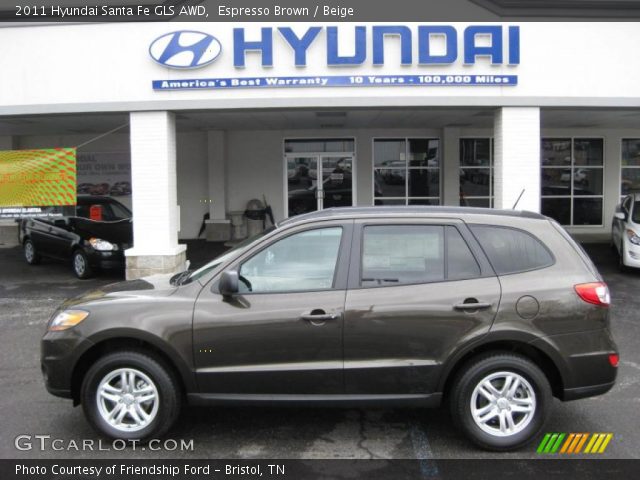 2011 Hyundai Santa Fe GLS AWD in Espresso Brown