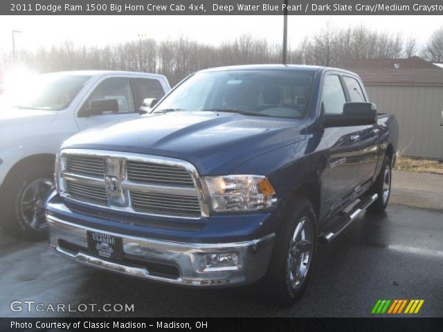 2011 Dodge Ram 1500 Big Horn Crew Cab 4x4 in Deep Water Blue Pearl