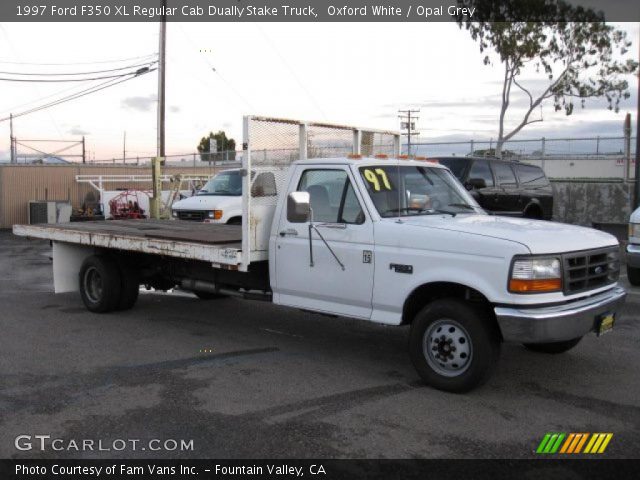 1997 Ford F350 XL Regular Cab Dually Stake Truck in Oxford White