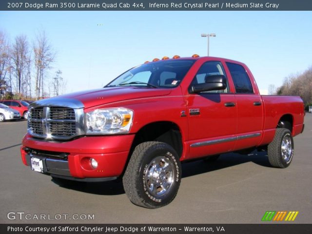 2007 Dodge Ram 3500 Laramie Quad Cab 4x4 in Inferno Red Crystal Pearl