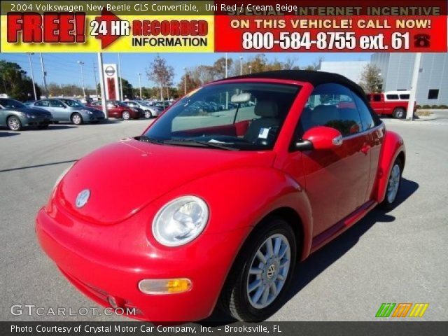 2004 Volkswagen New Beetle GLS Convertible in Uni Red