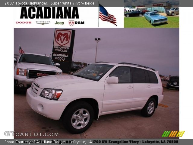 2007 Toyota Highlander  in Super White