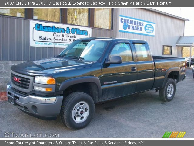 2007 GMC Sierra 2500HD Classic SLE Extended Cab 4x4 in Polo Green Metallic