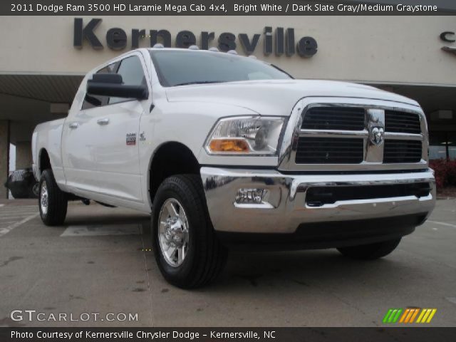 2011 Dodge Ram 3500 HD Laramie Mega Cab 4x4 in Bright White