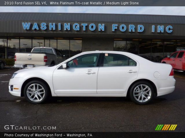 2010 Ford Fusion SEL V6 in White Platinum Tri-coat Metallic