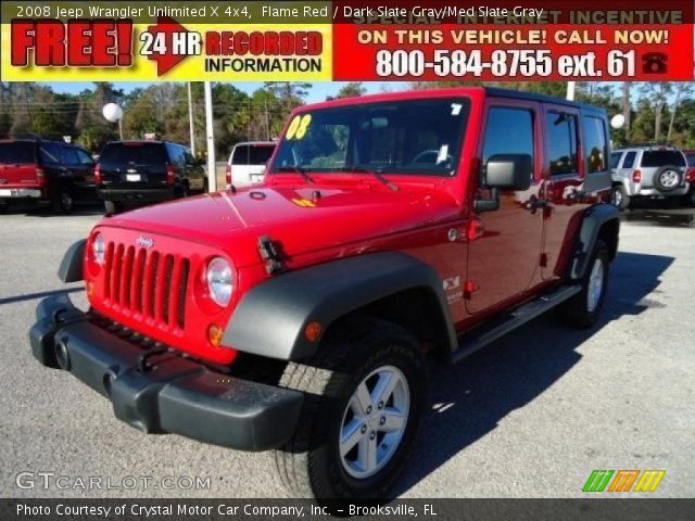 2008 Jeep Wrangler Unlimited X 4x4 in Flame Red
