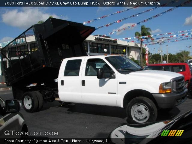 2000 Ford F450 Super Duty XL Crew Cab Dump Truck in Oxford White