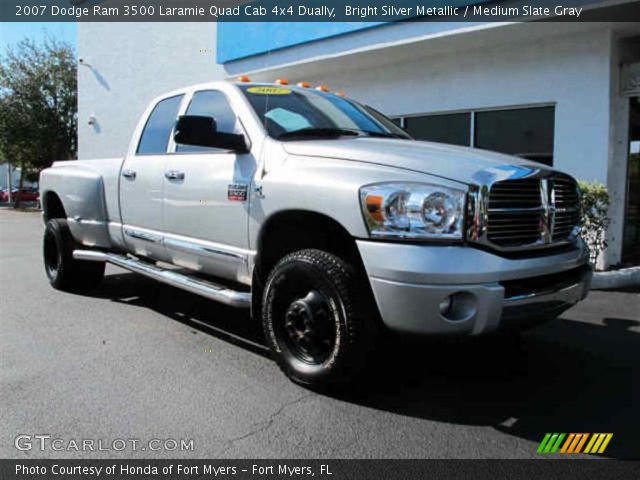2007 Dodge Ram 3500 Laramie Quad Cab 4x4 Dually in Bright Silver Metallic