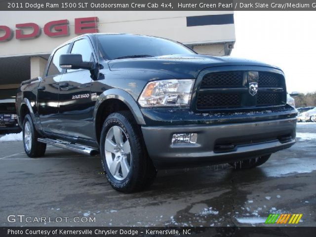 2011 Dodge Ram 1500 SLT Outdoorsman Crew Cab 4x4 in Hunter Green Pearl