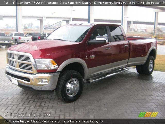 2011 Dodge Ram 3500 HD Laramie Crew Cab 4x4 Dually in Deep Cherry Red Crystal Pearl