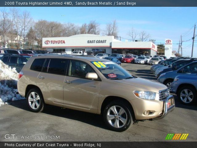 2008 Toyota Highlander Limited 4WD in Sandy Beach Metallic