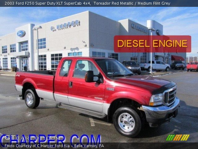 2003 Ford F250 Super Duty XLT SuperCab 4x4 in Toreador Red Metallic