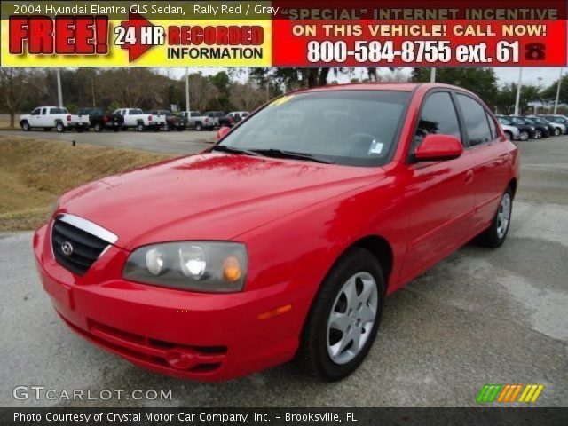 2004 Hyundai Elantra GLS Sedan in Rally Red