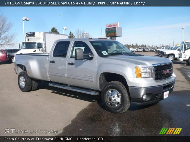 2011 GMC Sierra 3500HD SLE Crew Cab 4x4 Dually in Pure Silver Metallic