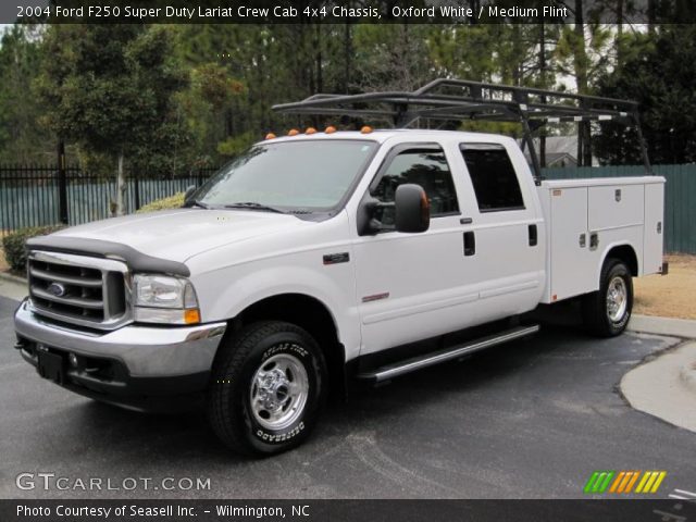 2004 Ford F250 Super Duty Lariat Crew Cab 4x4 Chassis in Oxford White