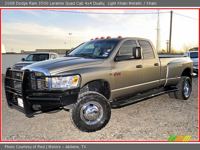 2008 Dodge Ram 3500 Laramie Quad Cab 4x4 Dually in Light Khaki Metallic