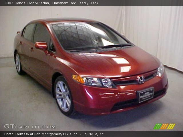 2007 Honda Civic Si Sedan in Habanero Red Pearl