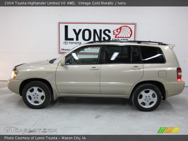 2004 Toyota Highlander Limited V6 4WD in Vintage Gold Metallic