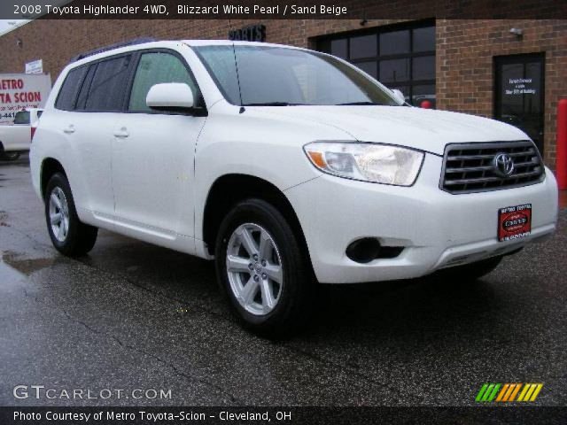 2008 Toyota Highlander 4WD in Blizzard White Pearl