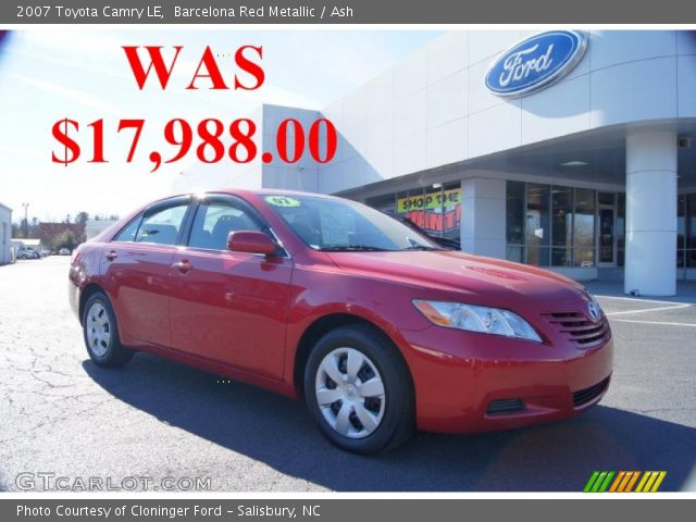 2007 Toyota Camry LE in Barcelona Red Metallic