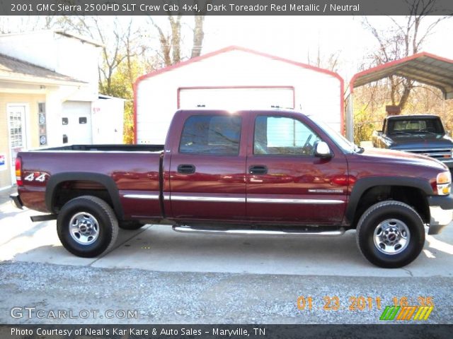 2001 GMC Sierra 2500HD SLT Crew Cab 4x4 in Dark Toreador Red Metallic