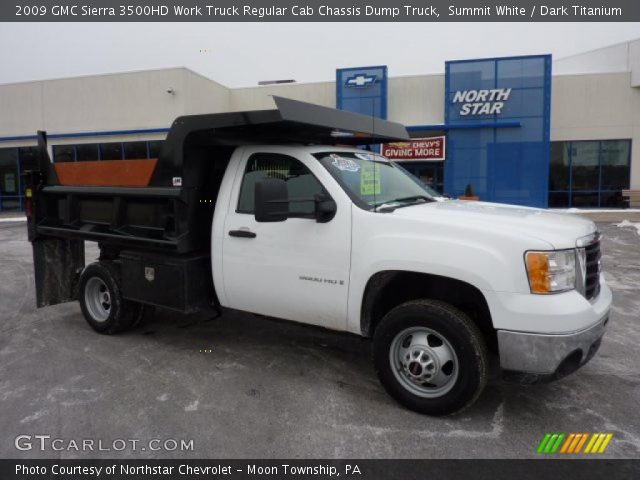 2009 GMC Sierra 3500HD Work Truck Regular Cab Chassis Dump Truck in Summit White
