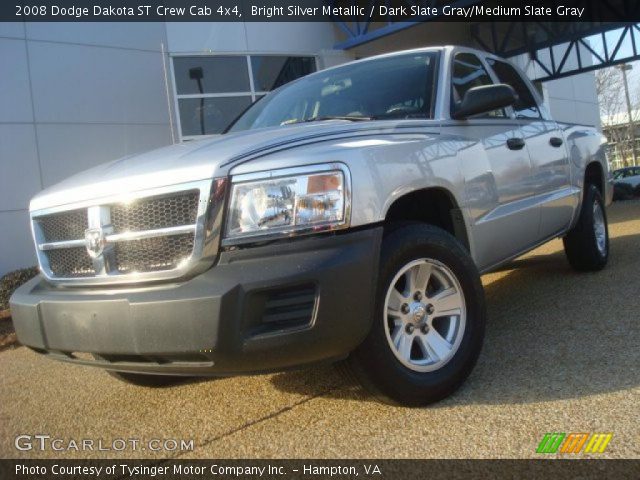 2008 Dodge Dakota ST Crew Cab 4x4 in Bright Silver Metallic