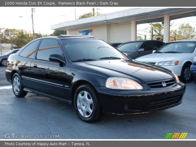 2000 Honda Civic EX Coupe in Flamenco Black Pearl