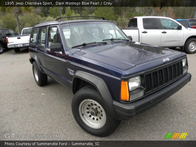 Dark Montego Blue Pearl 1995 Jeep Cherokee Sport with Grey interior 1995