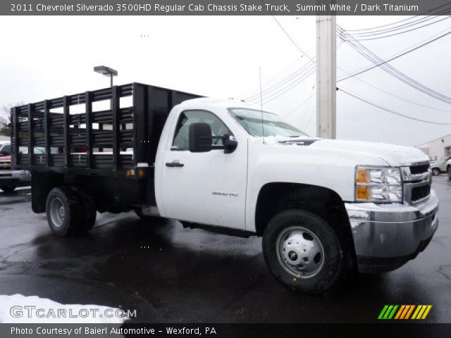 2011 Chevrolet Silverado 3500HD Regular Cab Chassis Stake Truck in Summit White
