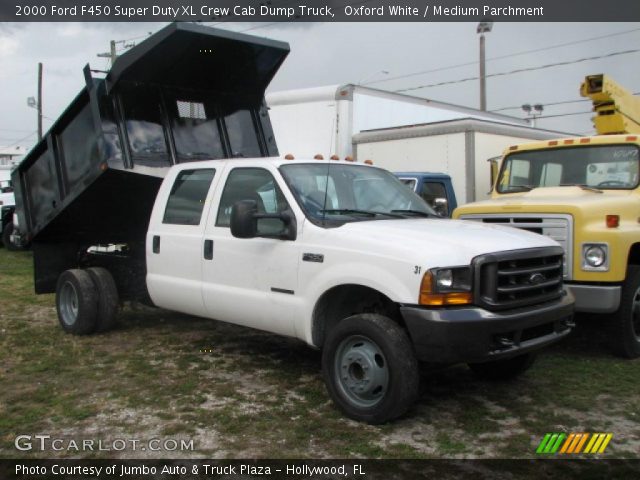 2000 Ford F450 Super Duty XL Crew Cab Dump Truck in Oxford White