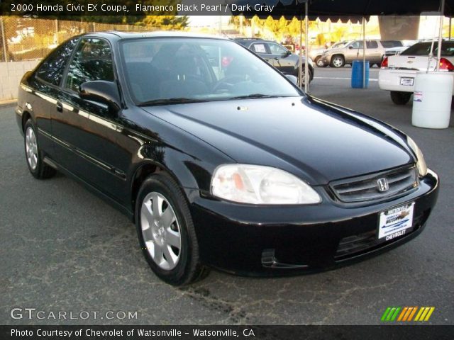 2000 Honda Civic EX Coupe in Flamenco Black Pearl