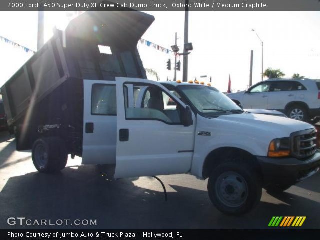 2000 Ford F450 Super Duty XL Crew Cab Dump Truck in Oxford White