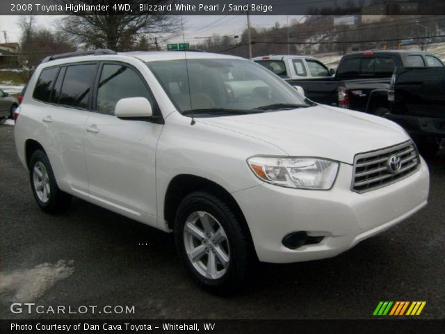 2008 Toyota Highlander 4WD in Blizzard White Pearl