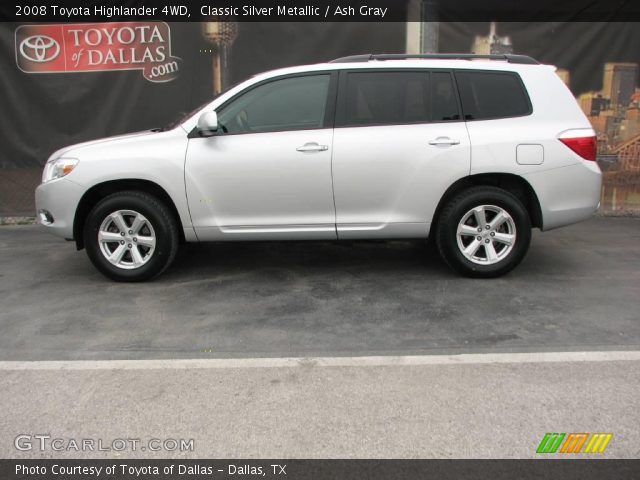 2008 Toyota Highlander 4WD in Classic Silver Metallic