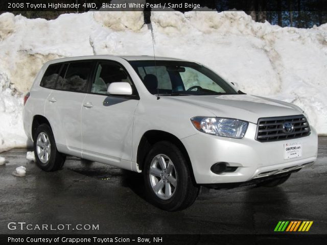 2008 Toyota Highlander 4WD in Blizzard White Pearl