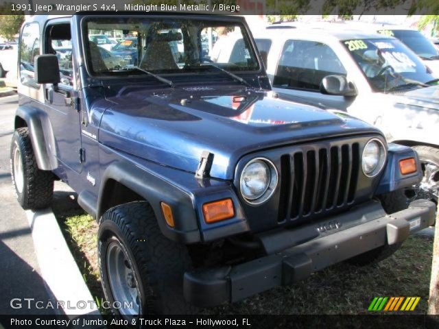 1991 Jeep Wrangler S 4x4 in Midnight Blue Metallic