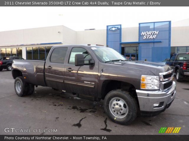 2011 Chevrolet Silverado 3500HD LTZ Crew Cab 4x4 Dually in Taupe Gray Metallic
