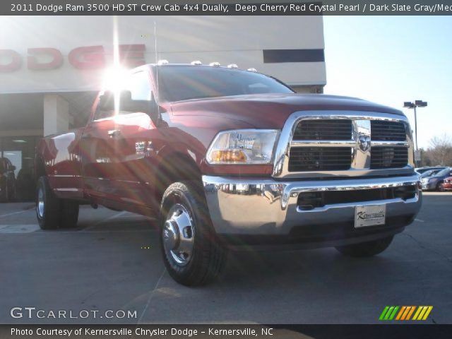 2011 Dodge Ram 3500 HD ST Crew Cab 4x4 Dually in Deep Cherry Red Crystal Pearl