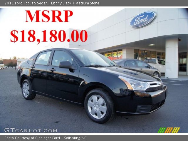 2011 Ford Focus S Sedan in Ebony Black